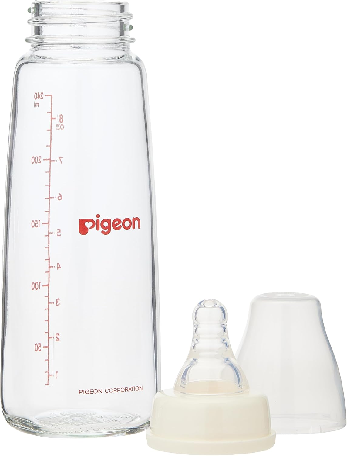 Pigeon Slim Neck Glass Feeding Bottle, Clear Cap, Ultra - Soft Silicone, Anti - Colic, Bpa & Bps Free, 200Ml, White - Al Kabayel Discount CentrePigeon Slim Neck Glass Feeding Bottle, Clear Cap, Ultra - Soft Silicone, Anti - Colic, Bpa & Bps Free, 200Ml, WhiteBaby ProductsPIGEONAl Kabayel Discount Centre