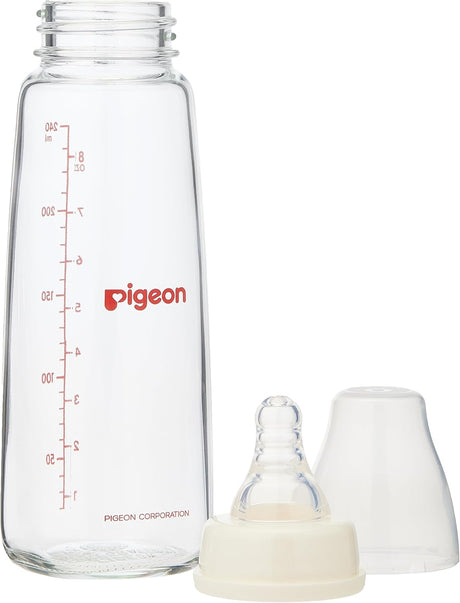 Pigeon Slim Neck Glass Feeding Bottle, Clear Cap, Ultra - Soft Silicone, Anti - Colic, Bpa & Bps Free, 200Ml, White - Al Kabayel Discount CentrePigeon Slim Neck Glass Feeding Bottle, Clear Cap, Ultra - Soft Silicone, Anti - Colic, Bpa & Bps Free, 200Ml, WhiteBaby ProductsPIGEONAl Kabayel Discount Centre