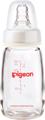 Pigeon Slim Neck Glass Feeding Bottle, Clear Cap, Ultra Soft Silicone Nipple, Anti - Colic, Durable & Long Lasting, BPA & BPS Free, White/Clear, 120ml - Al Kabayel Discount CentrePigeon Slim Neck Glass Feeding Bottle, Clear Cap, Ultra Soft Silicone Nipple, Anti - Colic, Durable & Long Lasting, BPA & BPS Free, White/Clear, 120mlBaby ProductsPIGEONAl Kabayel Discount Centre