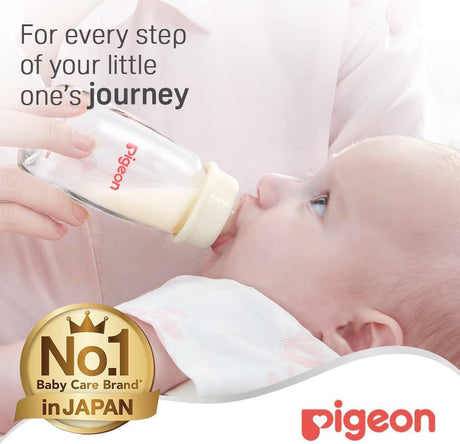 Pigeon Slim Neck Glass Feeding Bottle, Clear Cap, Ultra Soft Silicone Nipple, Anti - Colic, Durable & Long Lasting, BPA & BPS Free, White/Clear, 120ml - Al Kabayel Discount CentrePigeon Slim Neck Glass Feeding Bottle, Clear Cap, Ultra Soft Silicone Nipple, Anti - Colic, Durable & Long Lasting, BPA & BPS Free, White/Clear, 120mlBaby ProductsPIGEONAl Kabayel Discount Centre