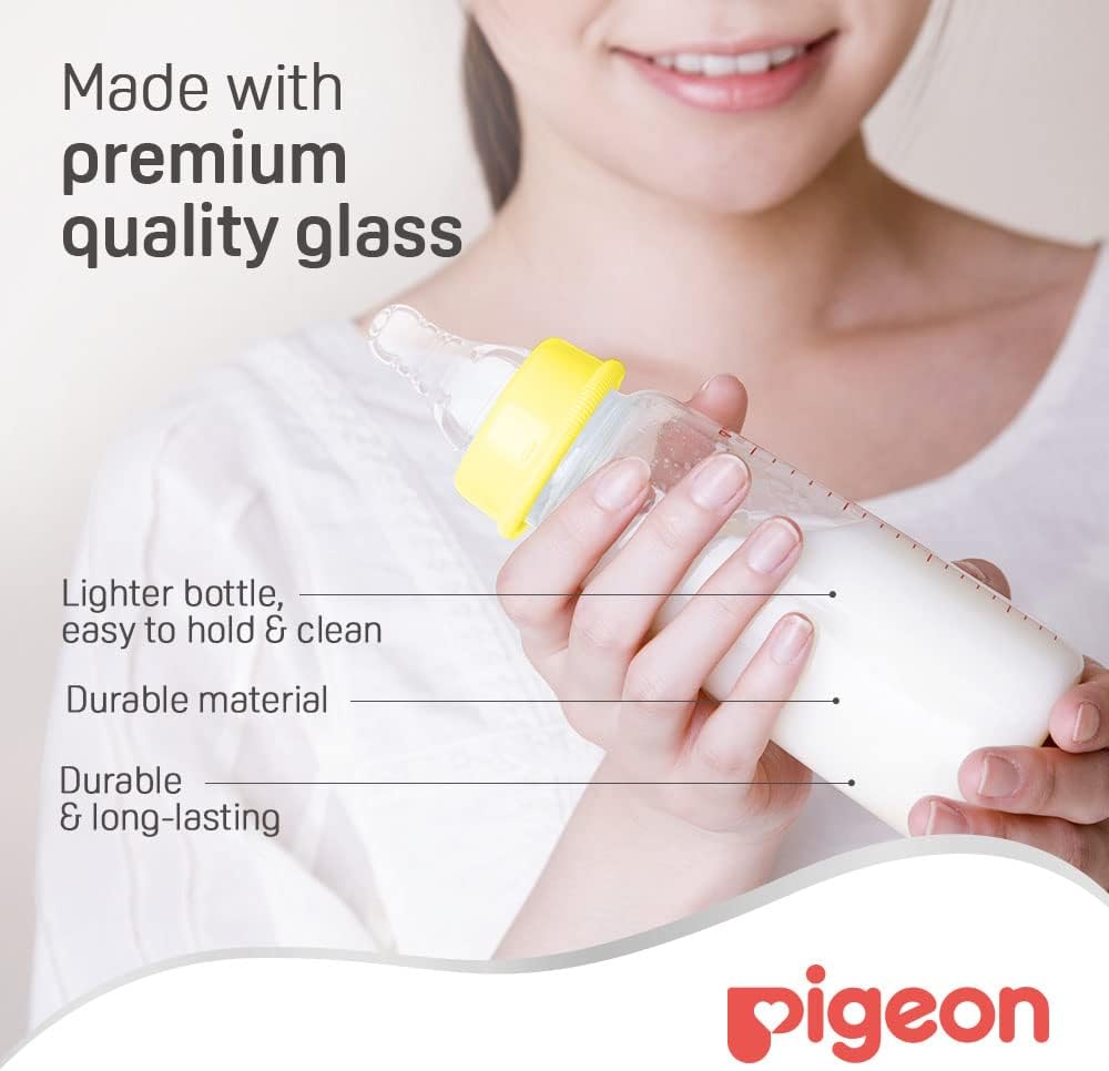 Pigeon Slim Neck Glass Feeding Bottle, White Cap, Ultra - Soft Silicone, Anti - Colic, Bpa & Bps Free, 200Ml, Multicolor - Al Kabayel Discount CentrePigeon Slim Neck Glass Feeding Bottle, White Cap, Ultra - Soft Silicone, Anti - Colic, Bpa & Bps Free, 200Ml, MulticolorBaby ProductsPIGEONAl Kabayel Discount Centre