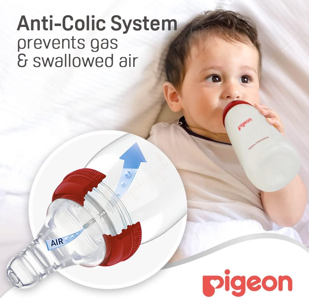 Pigeon Slim Neck Plastic Feeding Bottle, White Cap, Ultra Soft Silicone Nipple, Anti Colic, Bpa & Bps Free, 240ml, Multi Color - Al Kabayel Discount CentrePigeon Slim Neck Plastic Feeding Bottle, White Cap, Ultra Soft Silicone Nipple, Anti Colic, Bpa & Bps Free, 240ml, Multi ColorBaby ProductsPIGEONAl Kabayel Discount Centre