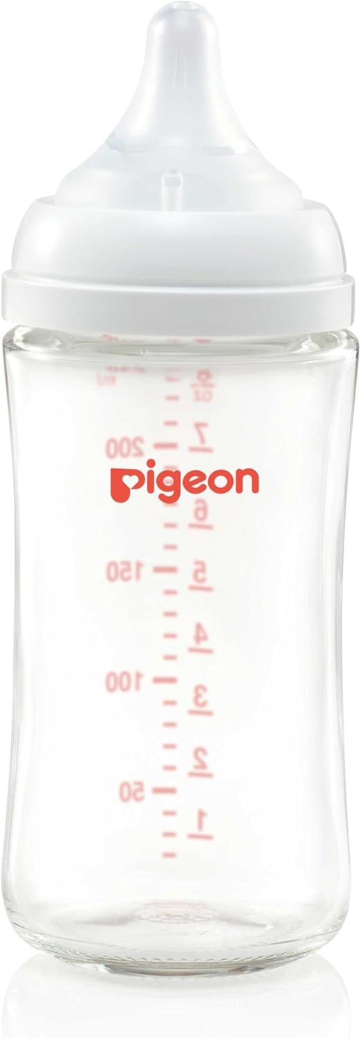 Pigeon Softouch Wide Neck Feeding Glass Nursing Bottle, Medium Nipple Size, BPA Free, 3 + Months, 240ml - Al Kabayel Discount CentrePigeon Softouch Wide Neck Feeding Glass Nursing Bottle, Medium Nipple Size, BPA Free, 3 + Months, 240mlBaby ProductsPIGEONAl Kabayel Discount Centre