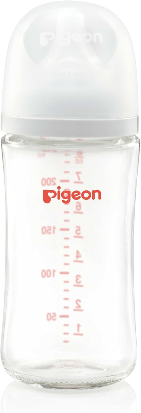 Pigeon Softouch Wide Neck Feeding Glass Nursing Bottle, Medium Nipple Size, BPA Free, 3 + Months, 240ml - Al Kabayel Discount CentrePigeon Softouch Wide Neck Feeding Glass Nursing Bottle, Medium Nipple Size, BPA Free, 3 + Months, 240mlBaby ProductsPIGEONAl Kabayel Discount Centre