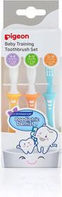 Pigeon Training Tooth Brush Set, Extra Soft Bristles, Soft Grip, Lesson 1, 2, 3, Multi Colour - Al Kabayel Discount CentrePigeon Training Tooth Brush Set, Extra Soft Bristles, Soft Grip, Lesson 1, 2, 3, Multi ColourBaby ProductsPIGEONAl Kabayel Discount Centre