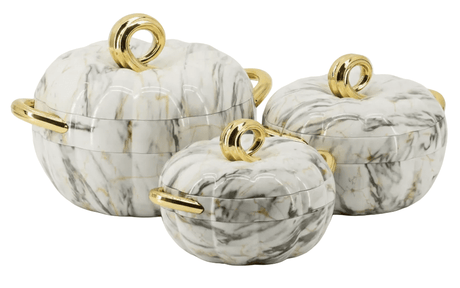 Pilsco 3 - Piece Insulated Thermal Hot Pot Set (3L, 2L & 1L) – White with Gold Finish - Al Kabayel Discount CentrePilsco 3 - Piece Insulated Thermal Hot Pot Set (3L, 2L & 1L) – White with Gold FinishCasserolesPILSCOAl Kabayel Discount Centre