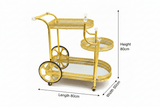 Gold Bar Cart with Dimensions