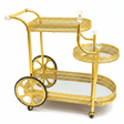 Pilsco 3-Tier Gold Metal & Mirror Glass Serving Trolley Cart | Ornate Filigree Design with Crystal Finials & Decorative Wheels | Luxury Hospitality & Majlis Tea Trolley | 80 x 80x 50 cm - Al Kabayel Discount CentrePilsco 3-Tier Gold Metal & Mirror Glass Serving Trolley Cart | Ornate Filigree Design with Crystal Finials & Decorative Wheels | Luxury Hospitality & Majlis Tea Trolley | 80 x 80x 50 cmOrganizers & AccessoriesPILSCOAl Kabayel Discount Centre