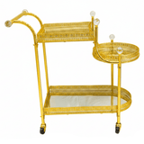 Pilsco 3-Tier Gold Metal & Mirrored Glass Serving Trolley Cart with Crystal Finials & Ornate Filigree Design | Luxury Hospitality & Majlis Tea Trolley on Wheels | 70 x 60 x 34 cm - Al Kabayel Discount CentrePilsco 3-Tier Gold Metal & Mirrored Glass Serving Trolley Cart with Crystal Finials & Ornate Filigree Design | Luxury Hospitality & Majlis Tea Trolley on Wheels | 70 x 60 x 34 cmOrganizers & AccessoriesPILSCOAl Kabayel Discount Centre