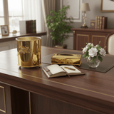 Pilsco Acrylic Dustbin with Gold Metal Base and Tissue Box Set – Premium Finish for Home & Office – 26 × 22 cm & 26 × 13 cm - Al Kabayel Discount CentrePilsco Acrylic Dustbin with Gold Metal Base and Tissue Box Set – Premium Finish for Home & Office – 26 × 22 cm & 26 × 13 cmOrganizers & AccessoriesPILSCOAl Kabayel Discount Centre