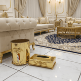 Pilsco Acrylic Dustbin with Gold Metal Base and Tissue Box Set – Premium Finish for Home & Office – 26 × 22 cm & 26 × 13 cm - Al Kabayel Discount CentrePilsco Acrylic Dustbin with Gold Metal Base and Tissue Box Set – Premium Finish for Home & Office – 26 × 22 cm & 26 × 13 cmOrganizers & AccessoriesPILSCOAl Kabayel Discount Centre