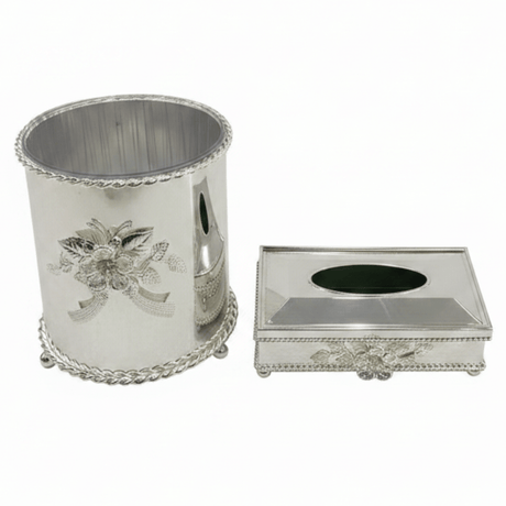 Pilsco Acrylic Dustbin with Silver Metal Base and Tissue Box Set – Elegant and Durable Design – 26 × 22 cm & 26 × 13 cm - Al Kabayel Discount CentrePilsco Acrylic Dustbin with Silver Metal Base and Tissue Box Set – Elegant and Durable Design – 26 × 22 cm & 26 × 13 cmOrganizers & AccessoriesPILSCOAl Kabayel Discount Centre