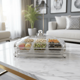 Pilsco Elegant 6 - Section Acrylic Candy Serving Tray with Silver Metal Holder & Decorative Lid – Premium Sweet and Snack Organizer 38×26 cm - Al Kabayel Discount CentrePilsco Elegant 6 - Section Acrylic Candy Serving Tray with Silver Metal Holder & Decorative Lid – Premium Sweet and Snack Organizer 38×26 cmJars & Food SaversPILSCOAl Kabayel Discount Centre