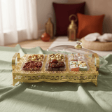 Pilsco Elegant Crystal Acrylic Candy Organizer with Decorative Gold Metal Frame & Lid – Luxury 6 - Section Serving Box for Majlis Ramadan and Home Décor 40×28 cm - Al Kabayel Discount CentrePilsco Elegant Crystal Acrylic Candy Organizer with Decorative Gold Metal Frame & Lid – Luxury 6 - Section Serving Box for Majlis Ramadan and Home Décor 40×28 cmJars & Food SaversPILSCOAl Kabayel Discount Centre