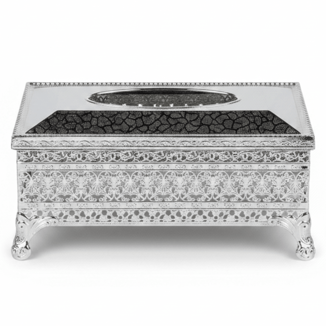 Pilsco Elegant Silver Metal Tissue Box Holder – Premium Decorative Tissue Case – 26.5 × 13 cm - Al Kabayel Discount CentrePilsco Elegant Silver Metal Tissue Box Holder – Premium Decorative Tissue Case – 26.5 × 13 cmNapkin Holders & Tissue BoxPILSCOAl Kabayel Discount Centre