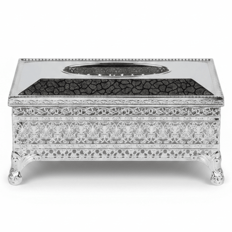 Pilsco Elegant Silver Metal Tissue Box Holder – Premium Decorative Tissue Case – 26.5 × 13 cm - Al Kabayel Discount CentrePilsco Elegant Silver Metal Tissue Box Holder – Premium Decorative Tissue Case – 26.5 × 13 cmNapkin Holders & Tissue BoxPILSCOAl Kabayel Discount Centre