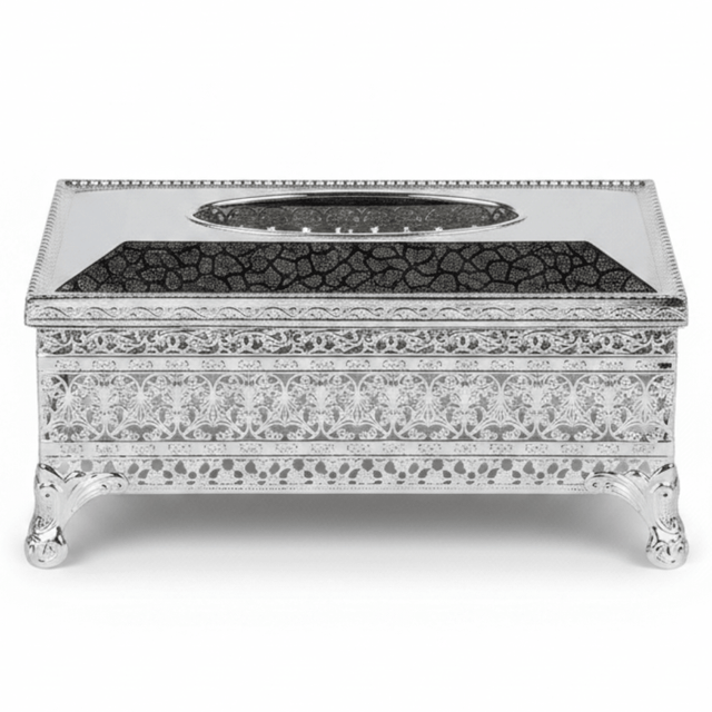 Pilsco Elegant Silver Metal Tissue Box Holder – Premium Decorative Tissue Case – 26.5 × 13 cm - Al Kabayel Discount CentrePilsco Elegant Silver Metal Tissue Box Holder – Premium Decorative Tissue Case – 26.5 × 13 cmNapkin Holders & Tissue BoxPILSCOAl Kabayel Discount Centre
