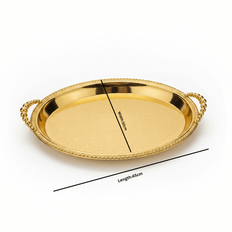 Pilsco Gold Metal Oval Serving Tray - 45×32cm - Al Kabayel Discount CentrePilsco Gold Metal Oval Serving Tray - 45×32cmServing TraysPILSCOAl Kabayel Discount Centre