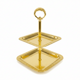 Pilsco Gold Metal Two - Tier Square Candy Display Stand with Elegant Design for Parties and Events – 24×18 cm - Al Kabayel Discount CentrePilsco Gold Metal Two - Tier Square Candy Display Stand with Elegant Design for Parties and Events – 24×18 cmServing TraysNAJIBAl Kabayel Discount Centre