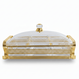 Pilsco Luxury 6 - Section Acrylic Candy Bowl with Premium Gold Metal Holder & Lid – Elegant Organizer for Chocolates Nuts Dates and Dry Fruits 38×26 cm - Al Kabayel Discount CentrePilsco Luxury 6 - Section Acrylic Candy Bowl with Premium Gold Metal Holder & Lid – Elegant Organizer for Chocolates Nuts Dates and Dry Fruits 38×26 cmJars & Food SaversPILSCOAl Kabayel Discount Centre
