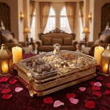 Pilsco Luxury 6 - Section Acrylic Candy Bowl with Premium Gold Metal Holder & Lid – Elegant Organizer for Chocolates Nuts Dates and Dry Fruits 38×26 cm - Al Kabayel Discount CentrePilsco Luxury 6 - Section Acrylic Candy Bowl with Premium Gold Metal Holder & Lid – Elegant Organizer for Chocolates Nuts Dates and Dry Fruits 38×26 cmJars & Food SaversPILSCOAl Kabayel Discount Centre