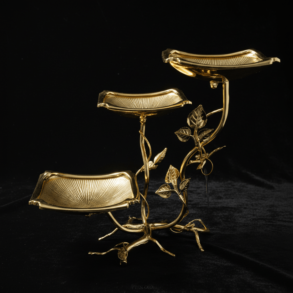 Pilsco Luxury Gold Leaf Design 3 - Tier Square Fruit Display Stand – Premium Serving Tray for Desserts & Occasions – 14 × 28 cm - Al Kabayel Discount CentrePilsco Luxury Gold Leaf Design 3 - Tier Square Fruit Display Stand – Premium Serving Tray for Desserts & Occasions – 14 × 28 cmServing TraysPILSCOAl Kabayel Discount Centre