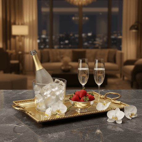 Pilsco Luxury Gold Stainless Steel Serving Tray with Elegant Handles – 50×35cm - Al Kabayel Discount CentrePilsco Luxury Gold Stainless Steel Serving Tray with Elegant Handles – 50×35cmServing TraysPILSCOAl Kabayel Discount Centre