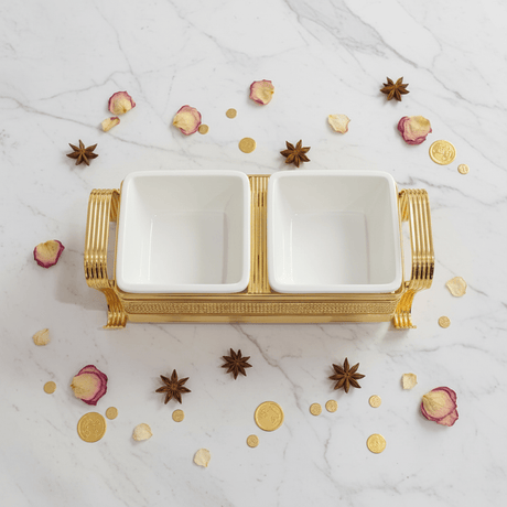 Pilsco Luxury White Ceramic Dual Candy Bowl with Premium Gold Metal Holder & Decorative Lid – Elegant Majlis Serving Tray 25×12 cm - Al Kabayel Discount CentrePilsco Luxury White Ceramic Dual Candy Bowl with Premium Gold Metal Holder & Decorative Lid – Elegant Majlis Serving Tray 25×12 cmJars & Food SaversPILSCOAl Kabayel Discount Centre