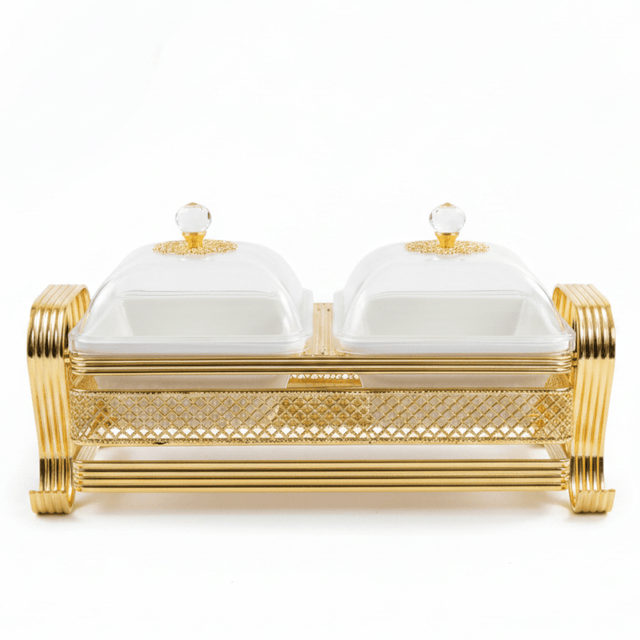 Pilsco Luxury White Ceramic Dual Candy Bowl with Premium Gold Metal Holder & Decorative Lid – Elegant Majlis Serving Tray 25×12 cm - Al Kabayel Discount CentrePilsco Luxury White Ceramic Dual Candy Bowl with Premium Gold Metal Holder & Decorative Lid – Elegant Majlis Serving Tray 25×12 cmJars & Food SaversPILSCOAl Kabayel Discount Centre