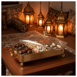 Pilsco Premium 6 - Compartment Clear Acrylic Candy Storage Box with Elegant Gold Metal Frame & Lid for Chocolates Dry Fruits Sweets and Snacks – Luxury Serving Organizer 40×28 cm - Al Kabayel Discount CentrePilsco Premium 6 - Compartment Clear Acrylic Candy Storage Box with Elegant Gold Metal Frame & Lid for Chocolates Dry Fruits Sweets and Snacks – Luxury Serving Organizer 40×28 cmJars & Food SaversPILSCOAl Kabayel Discount Centre