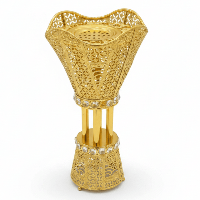 Pilsco Premium Gold Metal Incense Burner with Diamond Pattern 38×20 cm Stylish Home Decor - Al Kabayel Discount CentrePilsco Premium Gold Metal Incense Burner with Diamond Pattern 38×20 cm Stylish Home DecorIncense BurnerPILSCOAl Kabayel Discount Centre