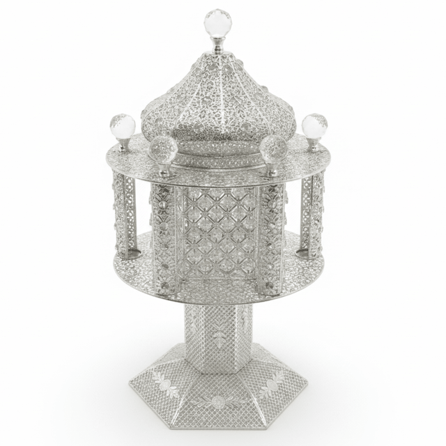 Pilsco Silver Incense Burner Ornate Filigree Mabkhara - 65 × 35 cm - Al Kabayel Discount CentrePilsco Silver Incense Burner Ornate Filigree Mabkhara - 65 × 35 cmIncense BurnerPILSCOAl Kabayel Discount Centre