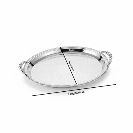 Pilsco Silver Metal Oval Serving Tray - 45×32cm - Al Kabayel Discount CentrePilsco Silver Metal Oval Serving Tray - 45×32cmServing TraysPILSCOAl Kabayel Discount Centre