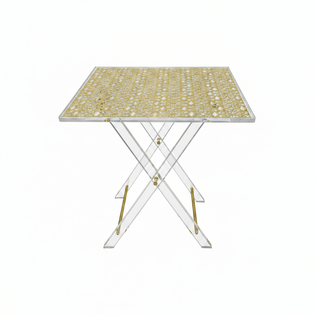 Pilsco Square Gold Acrylic Folding Table Set – 46×40cm - Set of 4 - Al Kabayel Discount CentrePilsco Square Gold Acrylic Folding Table Set – 46×40cm - Set of 4Organizers & AccessoriesPILSCOAl Kabayel Discount Centre