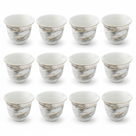 Pilsco White and Gray Ceramic Arabic Cawa Coffee Cups Set of 2 Gold Accent Design Modern Gahwa Cups 80 ml - Al Kabayel Discount CentrePilsco White and Gray Ceramic Arabic Cawa Coffee Cups Set of 2 Gold Accent Design Modern Gahwa Cups 80 mlTea CupsPILSCOAl Kabayel Discount Centre