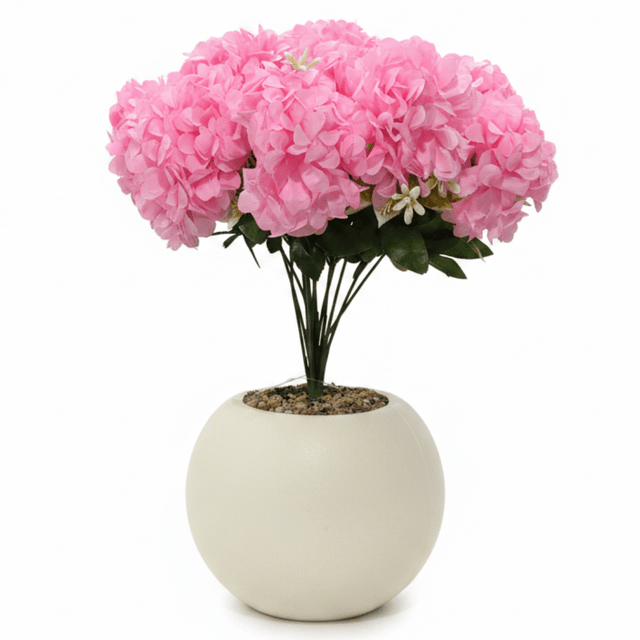 Pink Artificial Hydrangea Flower Arrangement in Cream Ball Pot | 35cm | Premium Faux Floral Decor - Al Kabayel Discount CentrePink Artificial Hydrangea Flower Arrangement in Cream Ball Pot | 35cm | Premium Faux Floral DecorArtificial FloraAKDCAl Kabayel Discount Centre