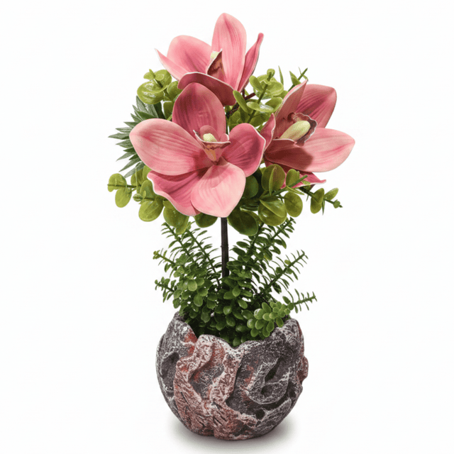 Pink Artificial Orchid Arrangement | Elegant Chalk Pot | 33cm - Al Kabayel Discount CentrePink Artificial Orchid Arrangement | Elegant Chalk Pot | 33cmArtificial FloraAKDCAl Kabayel Discount Centre