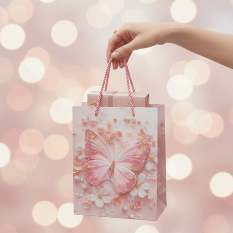 Pink Butterfly Paper Gift Bag - 23×18 cm - Al Kabayel Discount CentrePink Butterfly Paper Gift Bag - 23×18 cmPacking & Wrapping SuppliesAKDCAl Kabayel Discount Centre