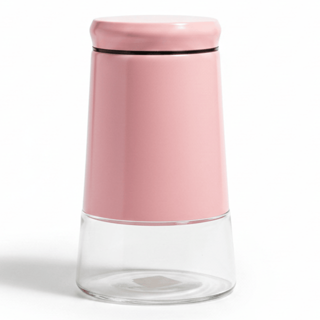 Pink Metal & Glass Canister — 1 Litre | Airtight Storage Jar for Kitchen & Pantry - Al Kabayel Discount CentrePink Metal & Glass Canister — 1 Litre | Airtight Storage Jar for Kitchen & PantryJars & Food SaversAKDCAl Kabayel Discount Centre