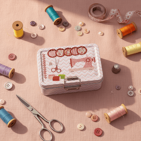 Pink Metal Tin Box — Design 1 12.5 × 9 cm | Charming Sewing - Themed Storage Box - Al Kabayel Discount CentrePink Metal Tin Box — Design 1 12.5 × 9 cm | Charming Sewing - Themed Storage BoxJars & Food SaversAKDCAl Kabayel Discount Centre