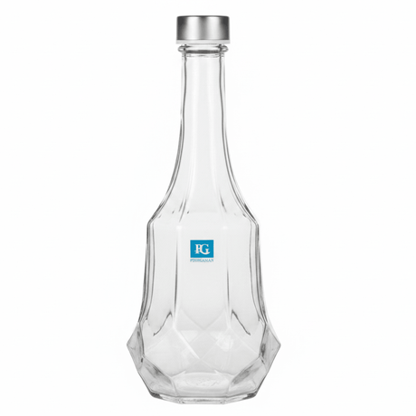Pishgaman Elegant Faceted Clear Glass Water Bottle 1500ml – Premium Hexagonal Design with Secure Silver Metal Cap - Al Kabayel Discount CentrePishgaman Elegant Faceted Clear Glass Water Bottle 1500ml – Premium Hexagonal Design with Secure Silver Metal CapWater BottlePISHGAMANAl Kabayel Discount Centre