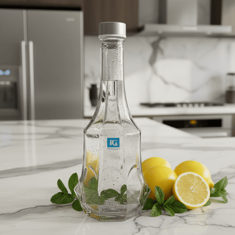 Pishgaman Elegant Faceted Clear Glass Water Bottle 1500ml – Premium Hexagonal Design with Secure Silver Metal Cap - Al Kabayel Discount CentrePishgaman Elegant Faceted Clear Glass Water Bottle 1500ml – Premium Hexagonal Design with Secure Silver Metal CapWater BottlePISHGAMANAl Kabayel Discount Centre