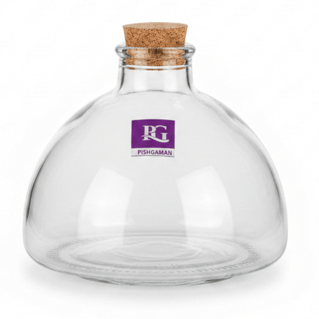 Pishgaman Round Glass Bottle with Cork Lid | 10×12cm - Al Kabayel Discount CentrePishgaman Round Glass Bottle with Cork Lid | 10×12cmJars & Food SaversPISHGAMANAl Kabayel Discount Centre