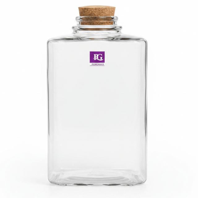 Pishgaman Triangular Clear Glass Bottle with Cork Lid | 20cm | - Al Kabayel Discount CentrePishgaman Triangular Clear Glass Bottle with Cork Lid | 20cm |Jars & Food SaversPISHGAMANAl Kabayel Discount Centre