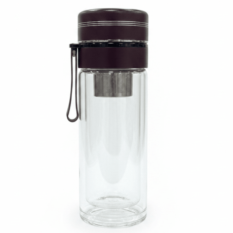 Plain Glass Vacuum Insulated Bottle with Elegant Brown Cap – 320 ml - Al Kabayel Discount CentrePlain Glass Vacuum Insulated Bottle with Elegant Brown Cap – 320 mlWater BottlesAKDCAl Kabayel Discount Centre