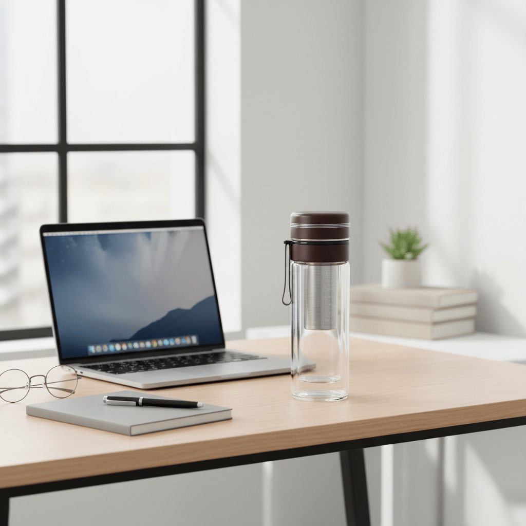 Plain Glass Vacuum Insulated Bottle with Elegant Brown Cap – 320 ml - Al Kabayel Discount CentrePlain Glass Vacuum Insulated Bottle with Elegant Brown Cap – 320 mlWater BottlesAKDCAl Kabayel Discount Centre