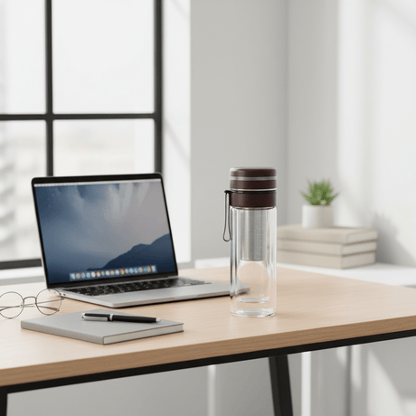 Plain Glass Vacuum Insulated Bottle with Elegant Brown Cap – 320 ml - Al Kabayel Discount CentrePlain Glass Vacuum Insulated Bottle with Elegant Brown Cap – 320 mlWater BottlesAKDCAl Kabayel Discount Centre