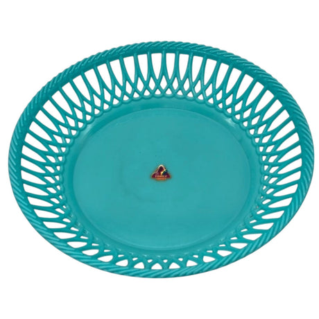 Plastic Fruit Round Tray Kitchen Counter Polypropylene Fruit Holder Modern - 28cmX5 - Cyan - Al Kabayel Discount CentrePlastic Fruit Round Tray Kitchen Counter Polypropylene Fruit Holder Modern - 28cmX5 - CyanOrganizers & AccessoriesFAMILYAl Kabayel Discount Centre