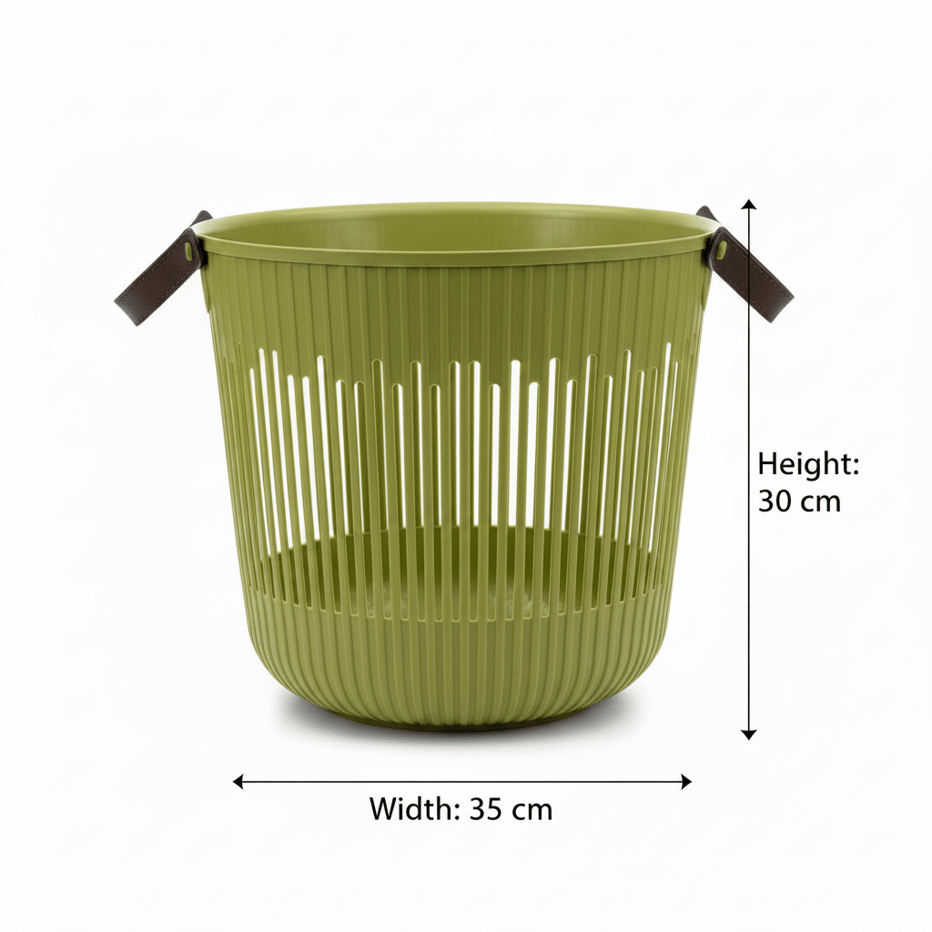 Plastic Laundry Basket with Handle - 30×35 cm - Light Brown / Olive Green / Beige - Al Kabayel Discount CentrePlastic Laundry Basket with Handle - 30×35 cm - Light Brown / Olive Green / BeigeOrganizers & AccessoriesAKDCAl Kabayel Discount Centre