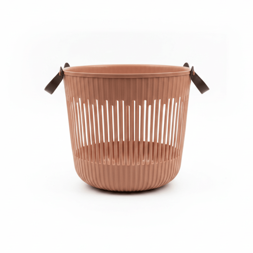 Plastic Laundry Basket with Handle - 30×35 cm - Light Brown / Olive Green / Beige - Al Kabayel Discount CentrePlastic Laundry Basket with Handle - 30×35 cm - Light Brown / Olive Green / BeigeOrganizers & AccessoriesAKDCAl Kabayel Discount Centre